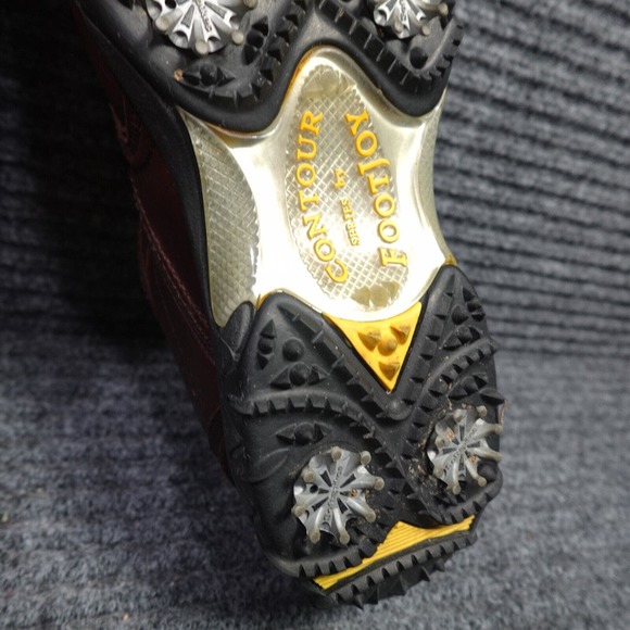 Footjoy Golf Shoes Mens 11.5 Brown 54049 Contour Series Cleats Leather - Picture 13 of 16